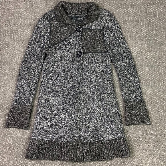 Prana Danika Duster Cardigan Sweater Women's Medium Long Gray - Picture 1 of 11
